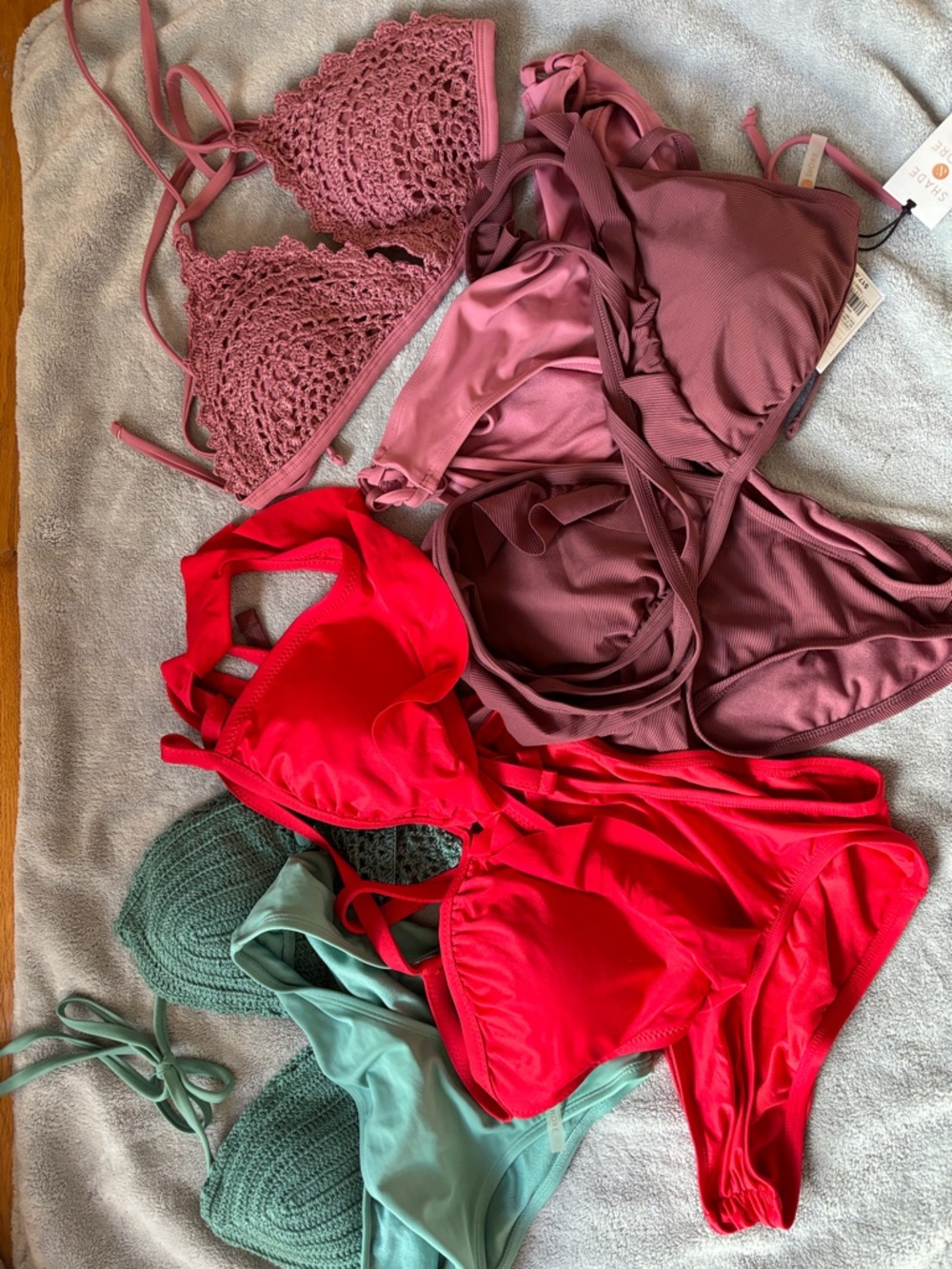 Bikini bundleShade & Shore Mix: Mauve, Rose, Red & Mint Bikini Assortment